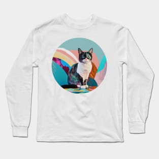 Playful Warrior Cat Designs for Feline Lovers Long Sleeve T-Shirt